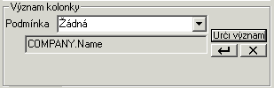 Nastaven vznamu kolonky pro vyplovn.