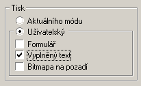 Tisk samotnho vyplnn do originlnho formule.