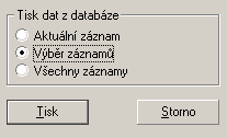 Volba zpsobu tisku formule vyplnnho pipojenou databz